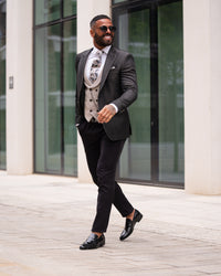 Gervais - Graphite Black/Beige 3 Piece Suit