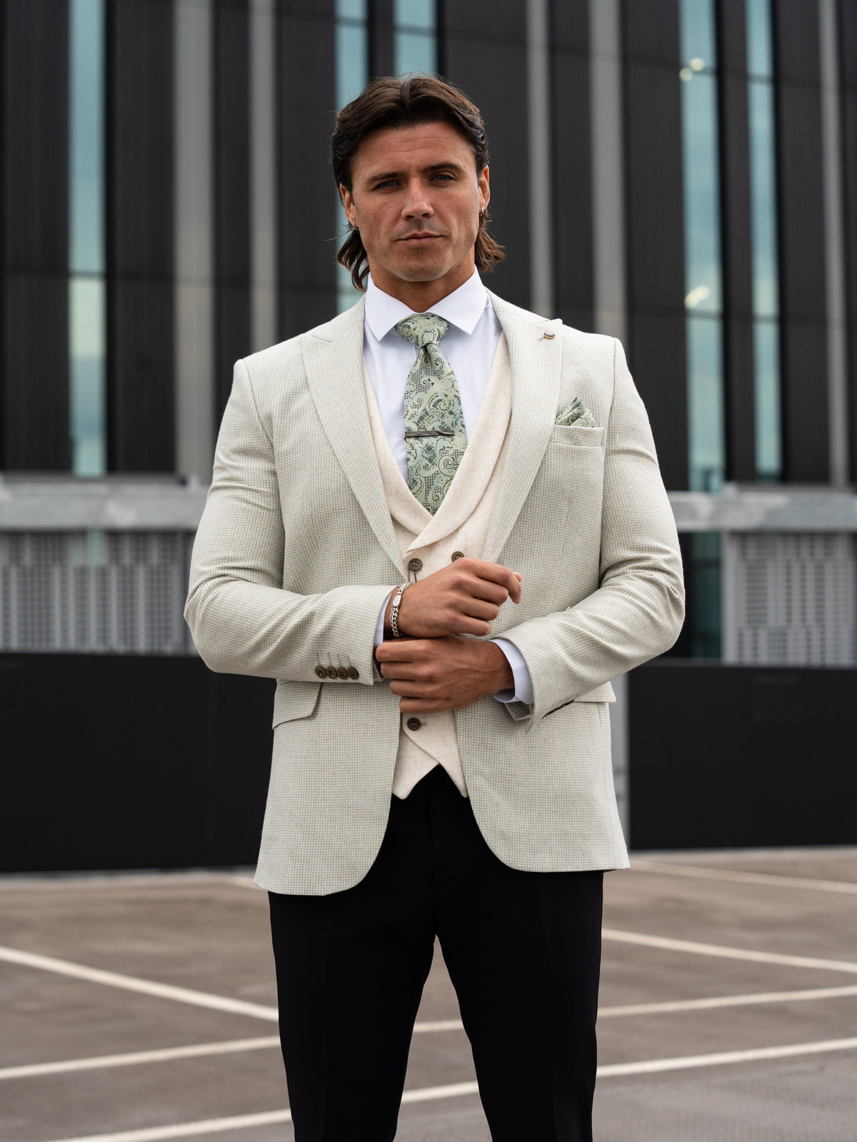 Killian - Pale Green/Cream 3 Piece Suit