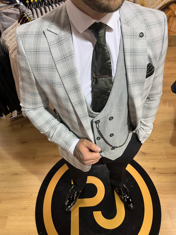 Jackman - Green/Grey 3 Piece Suit