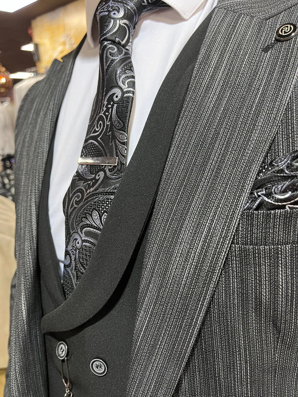 Hardy - Black/Grey 3 Piece Suit
