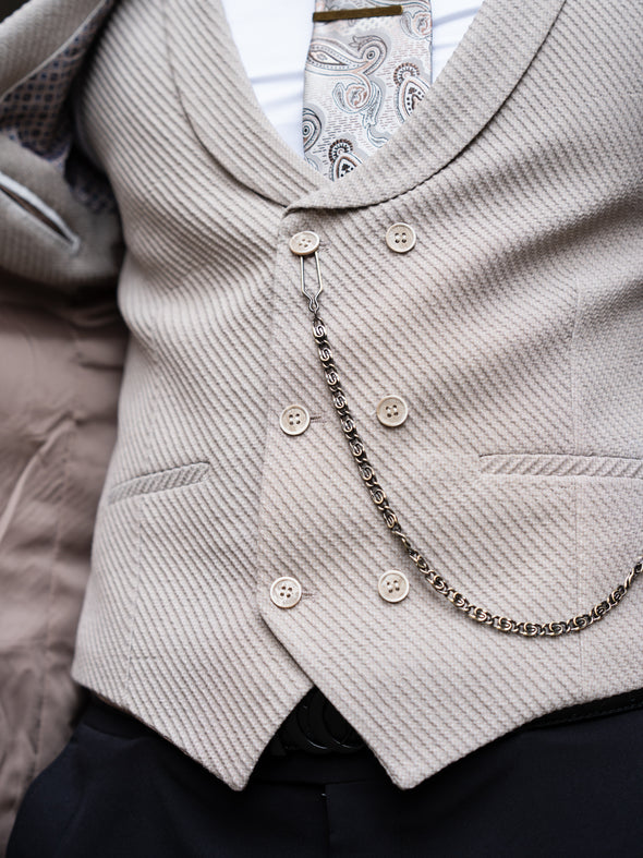 Taurus - Taupe 3 Piece Suit