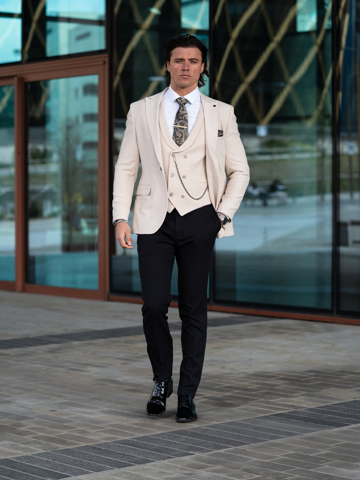 Van Doren - Light Beige 3 Piece Suit