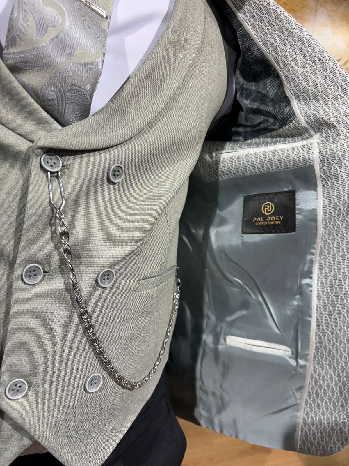 Helsinki - Grey/Sage 3 Piece Suit