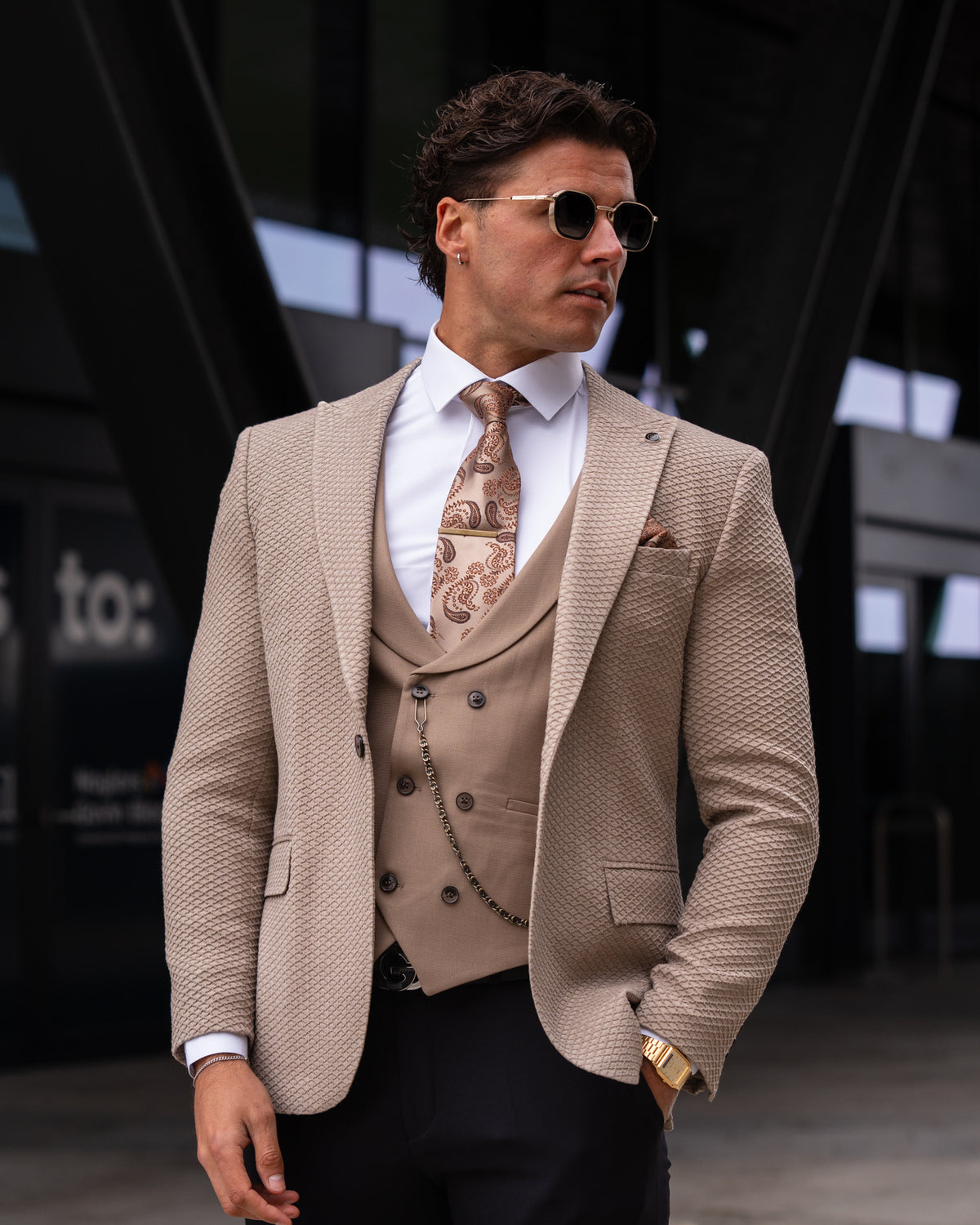 Larson - Camel Beige 3 Piece Suit