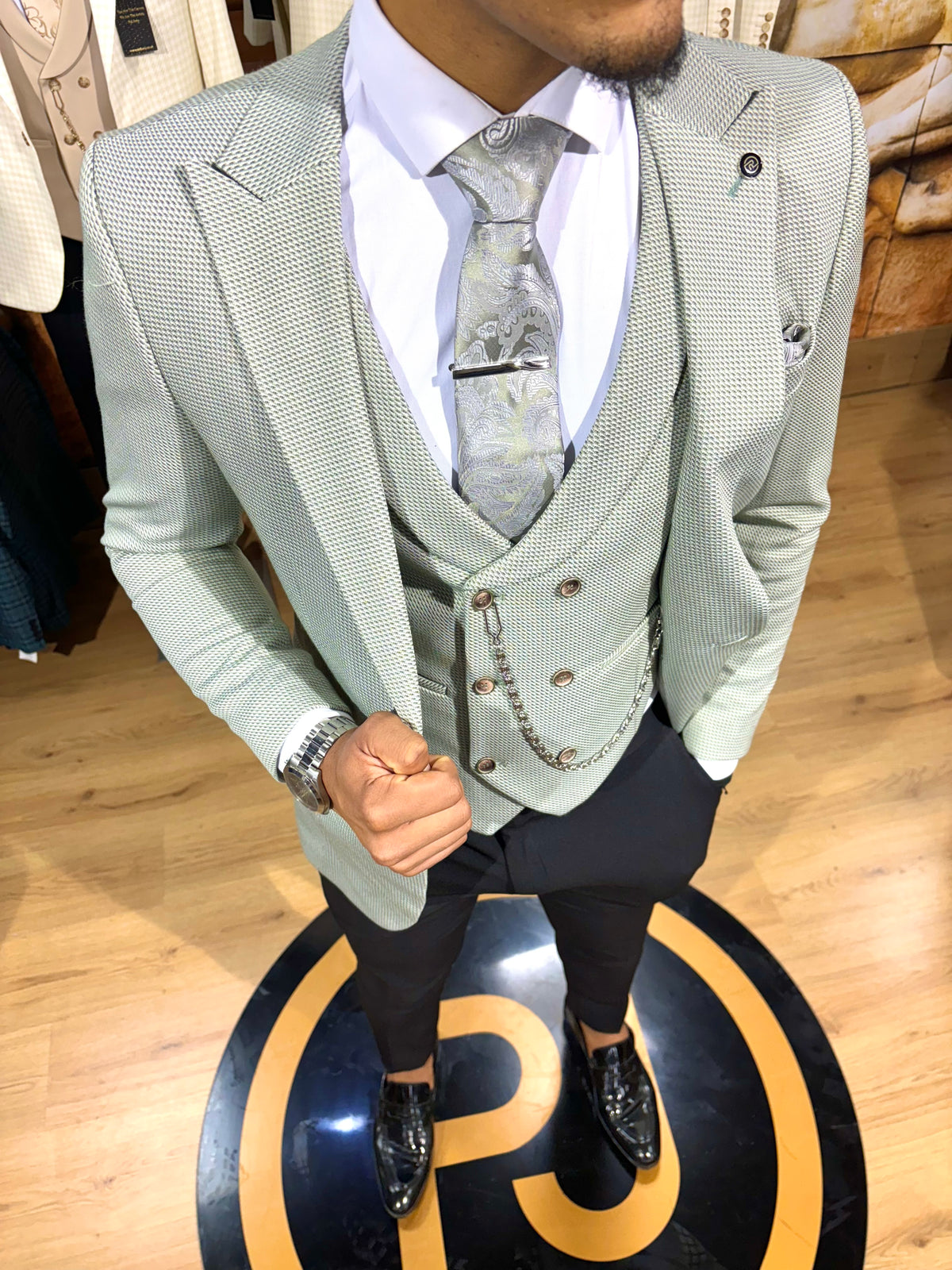 Nucci - Green 3 Piece Suit