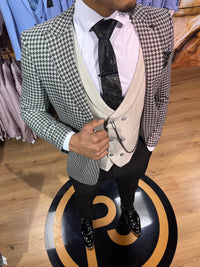 Monaco - Dark Grey/Black 3 Piece Suit