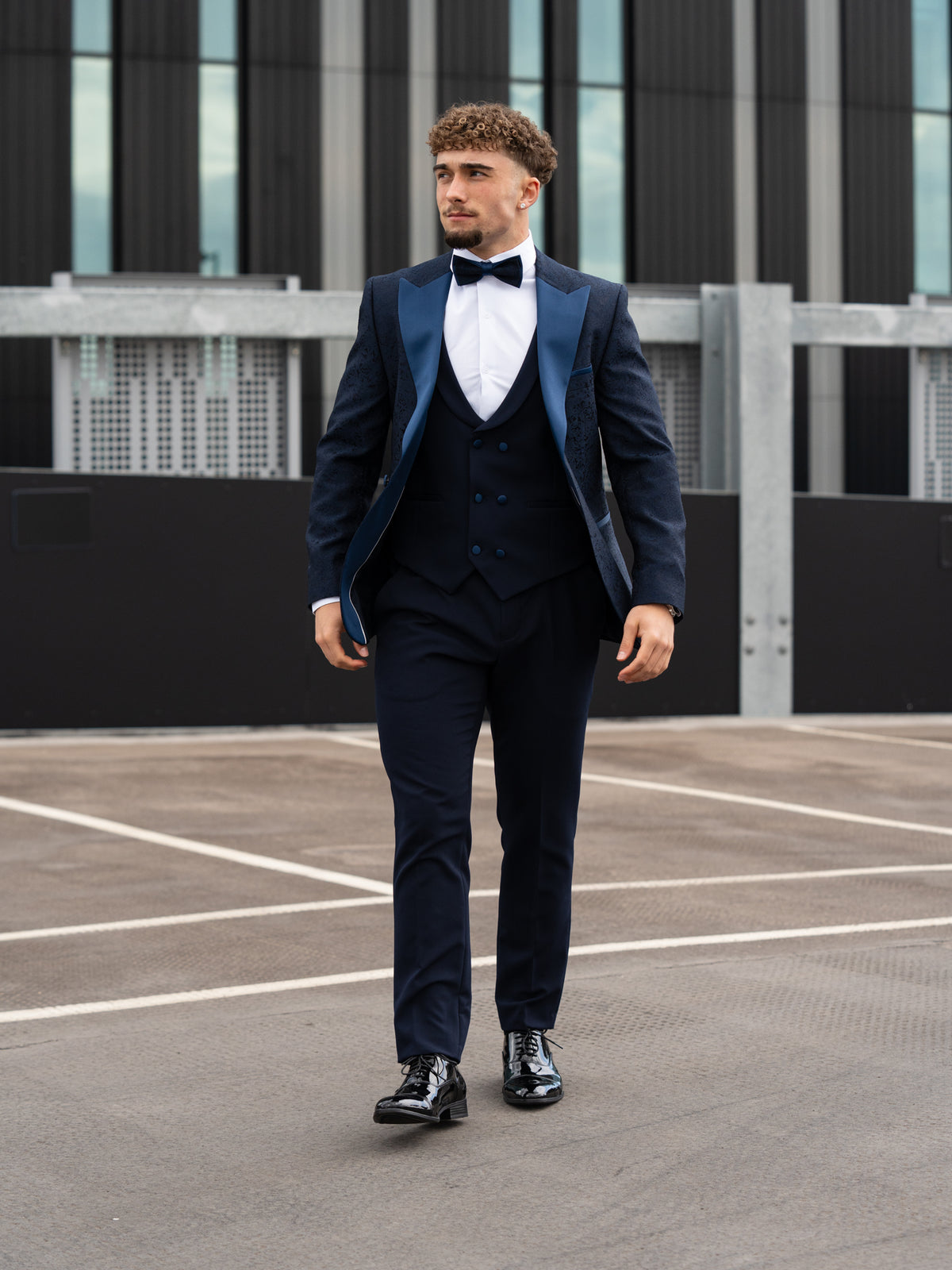 Ermanno - Blue/Navy Tuxedo & Bow Tie