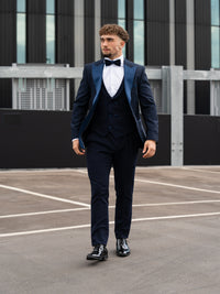 Ermanno - Blue/Navy Tuxedo & Bow Tie