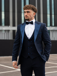 Ermanno - Blue/Navy Tuxedo & Bow Tie