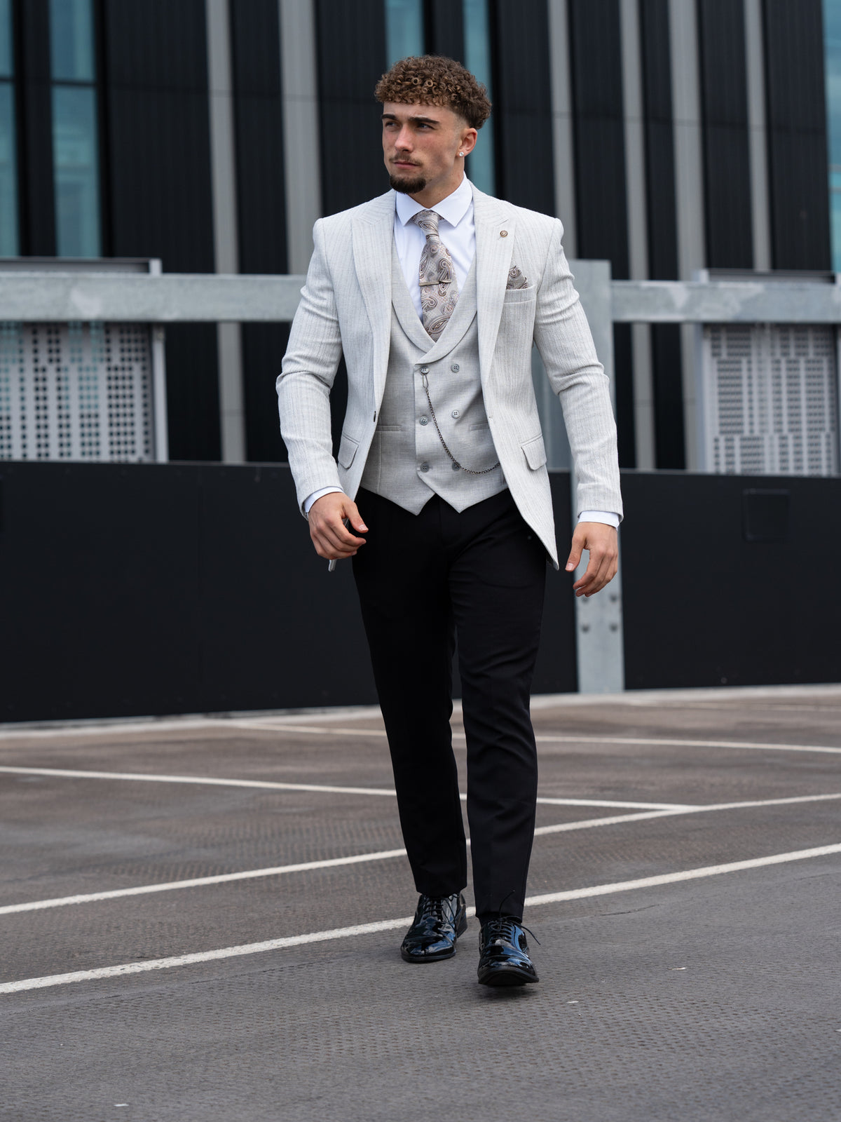 Oakland - Concrete Grey/Brown Fleck 3 Piece Suit