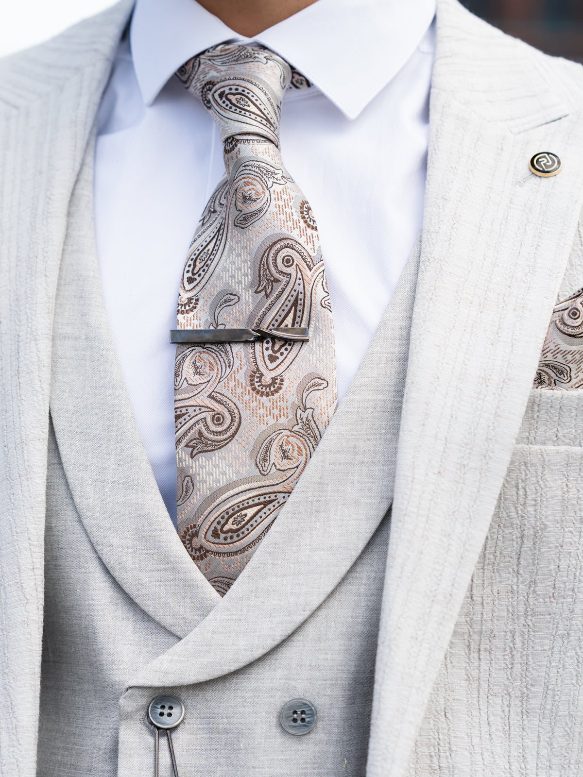 Oakland - Concrete Grey/Brown Fleck 3 Piece Suit