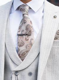 Oakland - Concrete Grey/Brown Fleck 3 Piece Suit