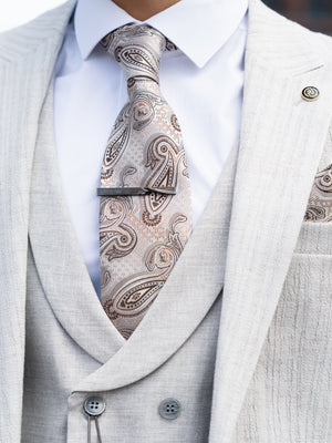 Oakland - Concrete Grey/Brown Fleck 3 Piece Suit