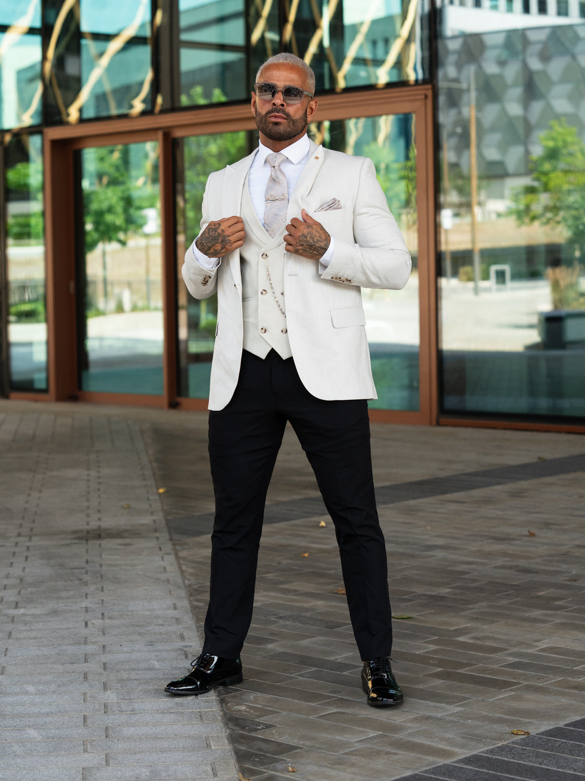 Herrington - Grey/Stone 3 Piece Suit