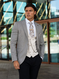 Molina - Charcoal Grey/Beige 3 Piece Suit