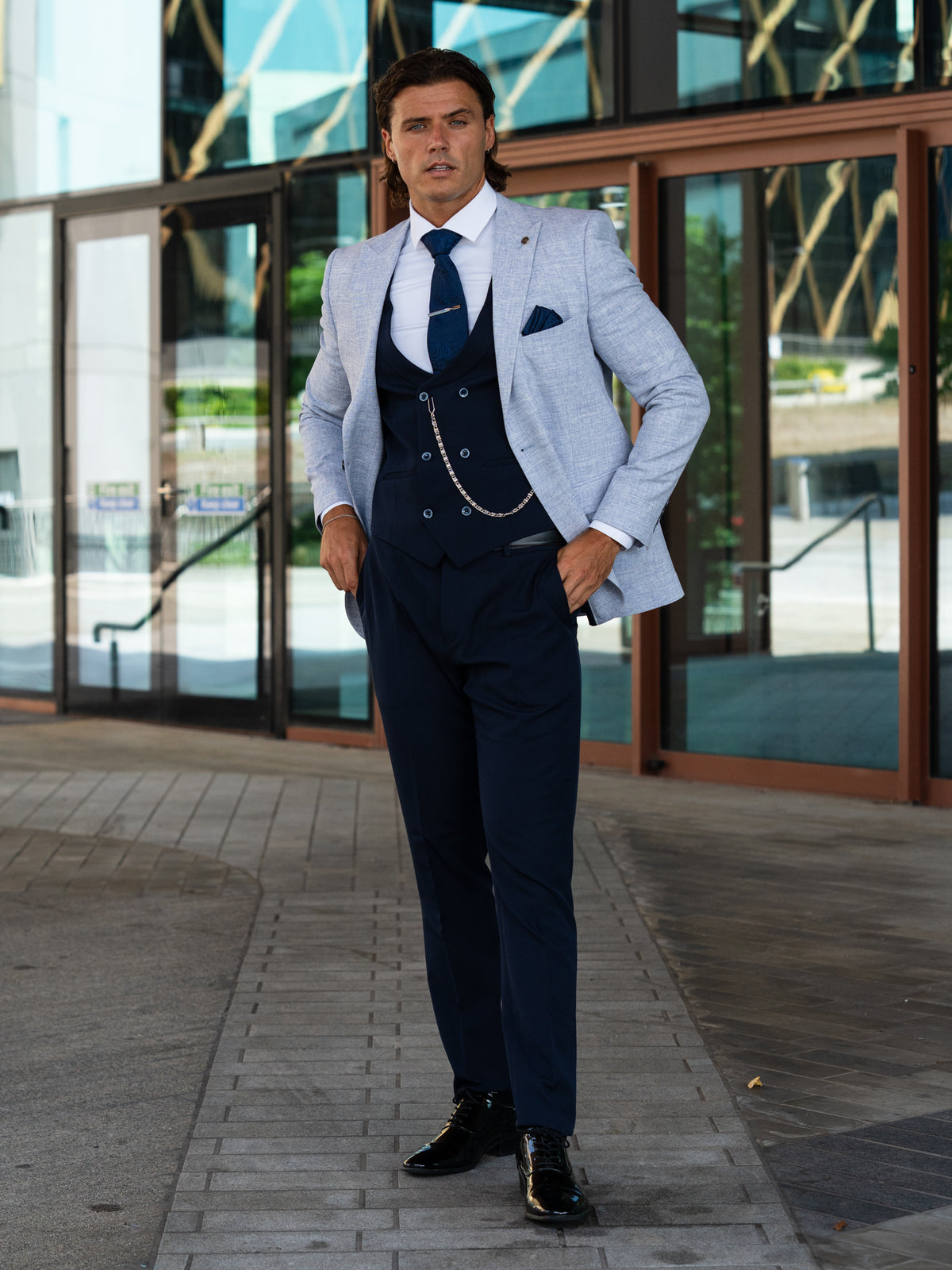 Sano - Blue/Navy 3 Piece Suit
