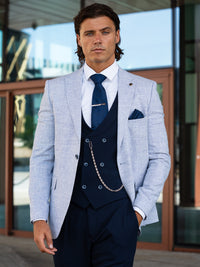 Sano - Blue/Navy 3 Piece Suit