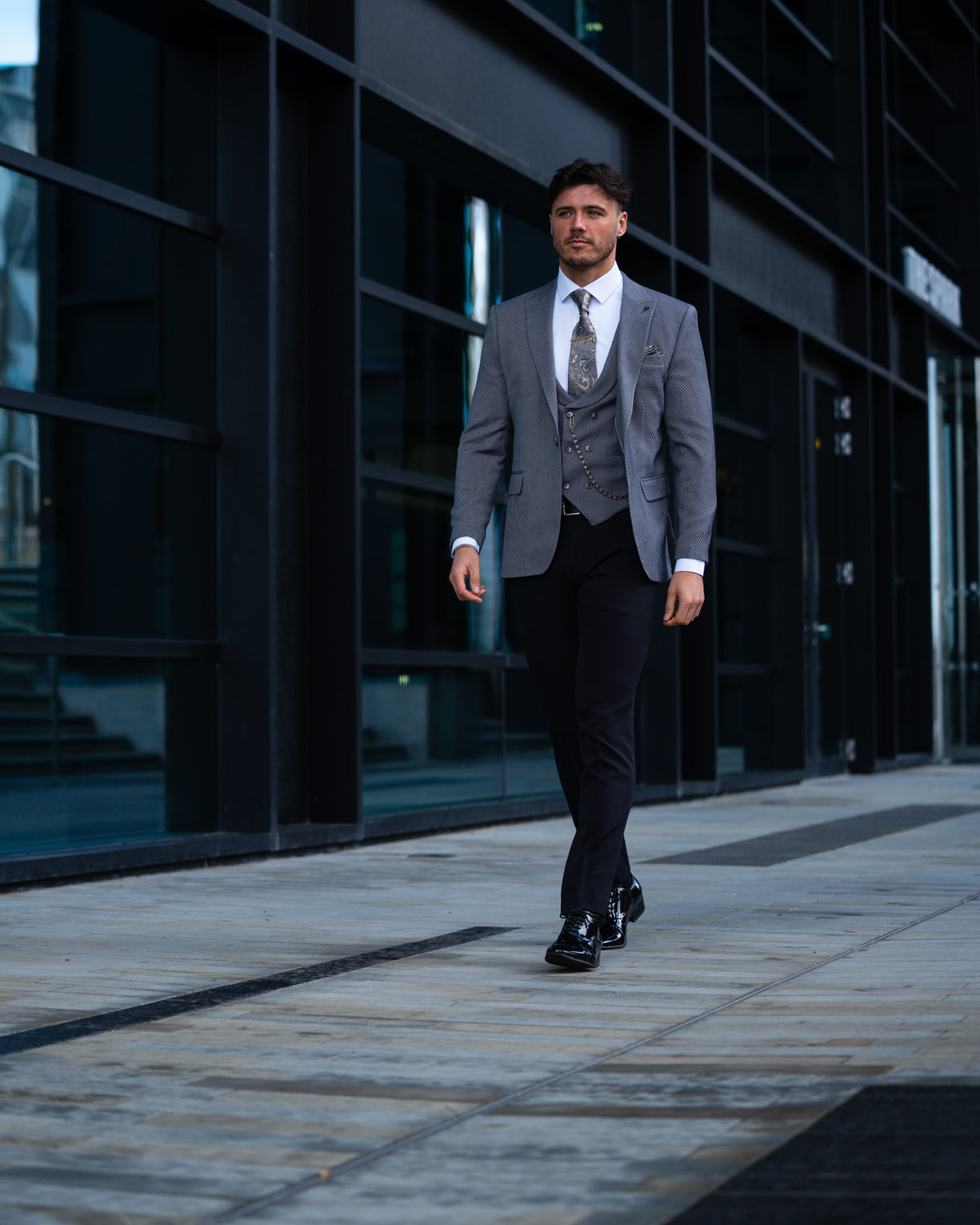 Broadway - Slate Blue/Beige 3 Piece Suit