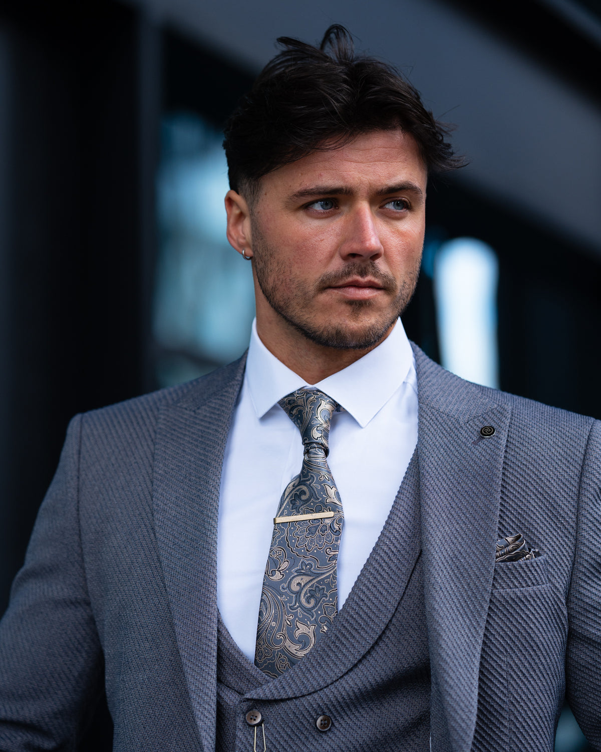 Broadway - Slate Blue/Beige 3 Piece Suit