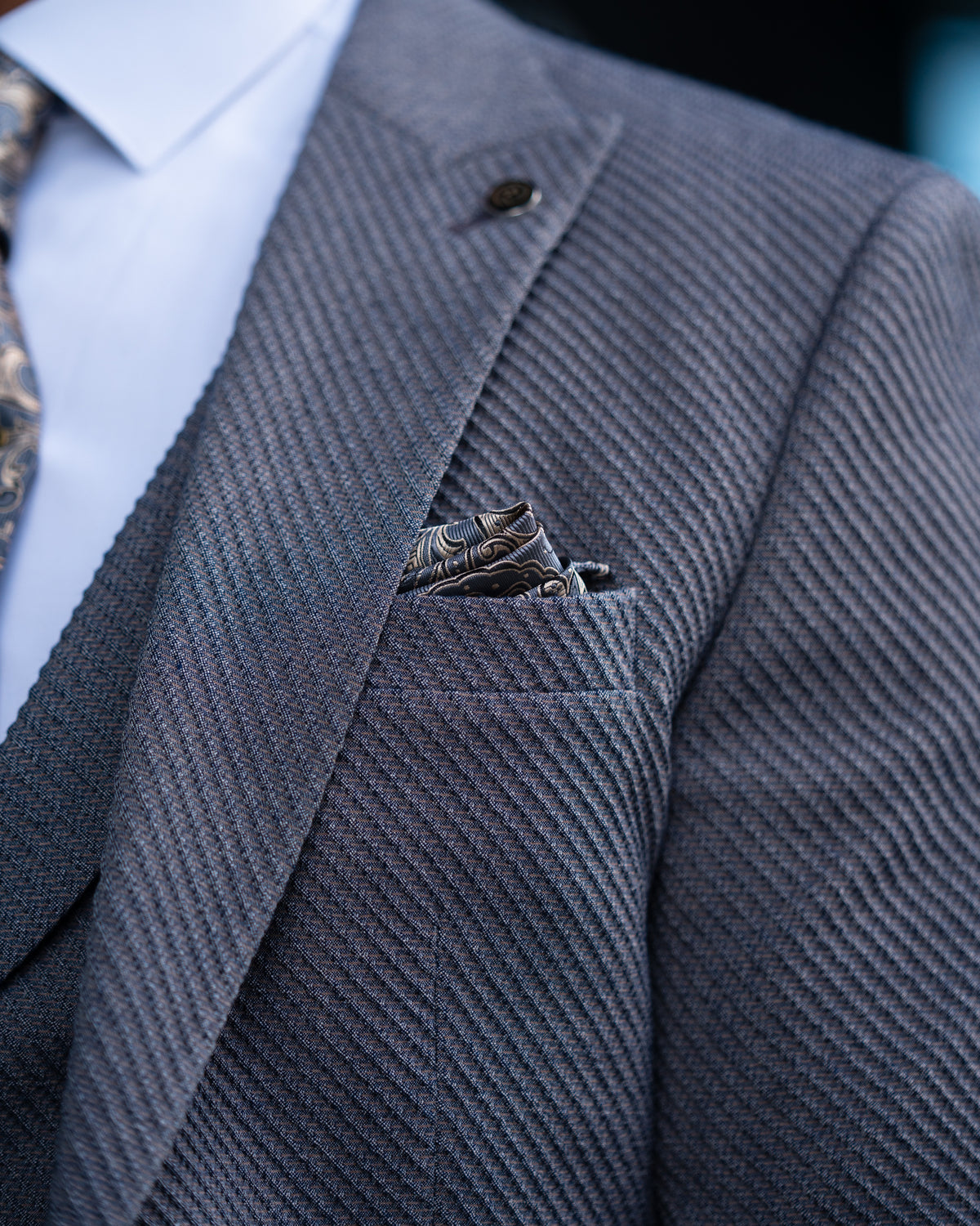 Broadway - Slate Blue/Beige 3 Piece Suit