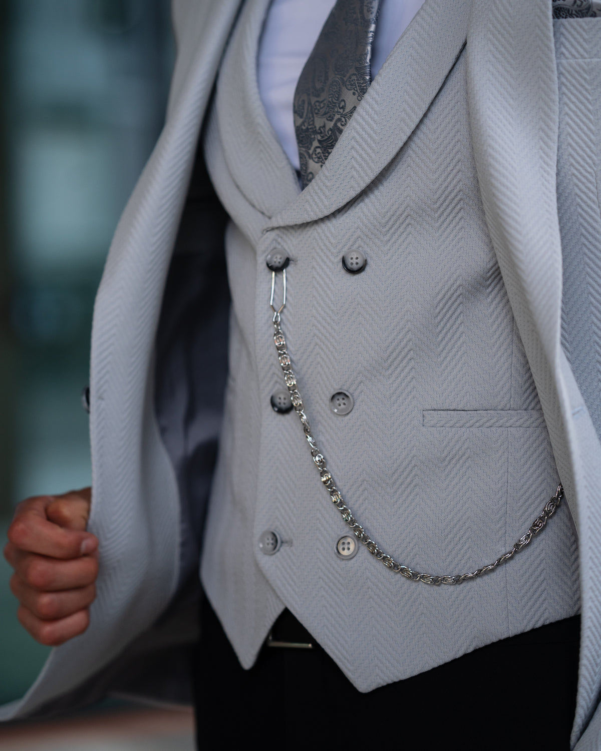 Ellwood - Light Grey 3 Piece Suit