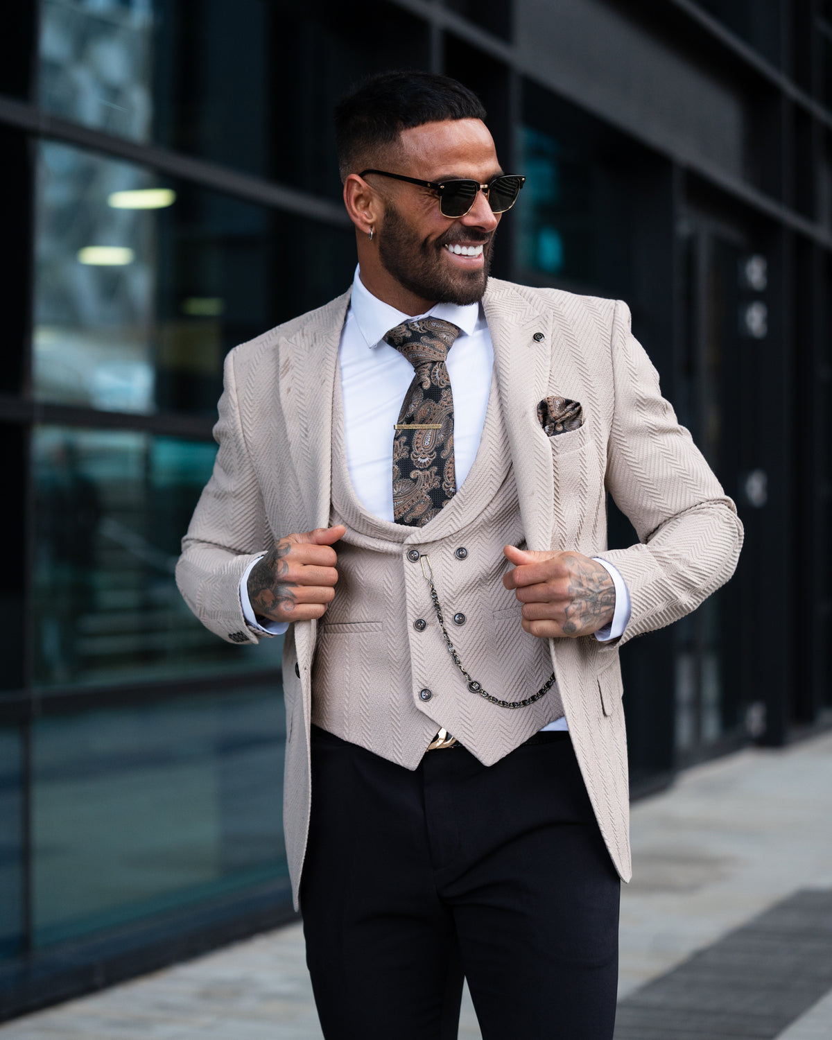 Milligan - Beige 3 Piece Suit