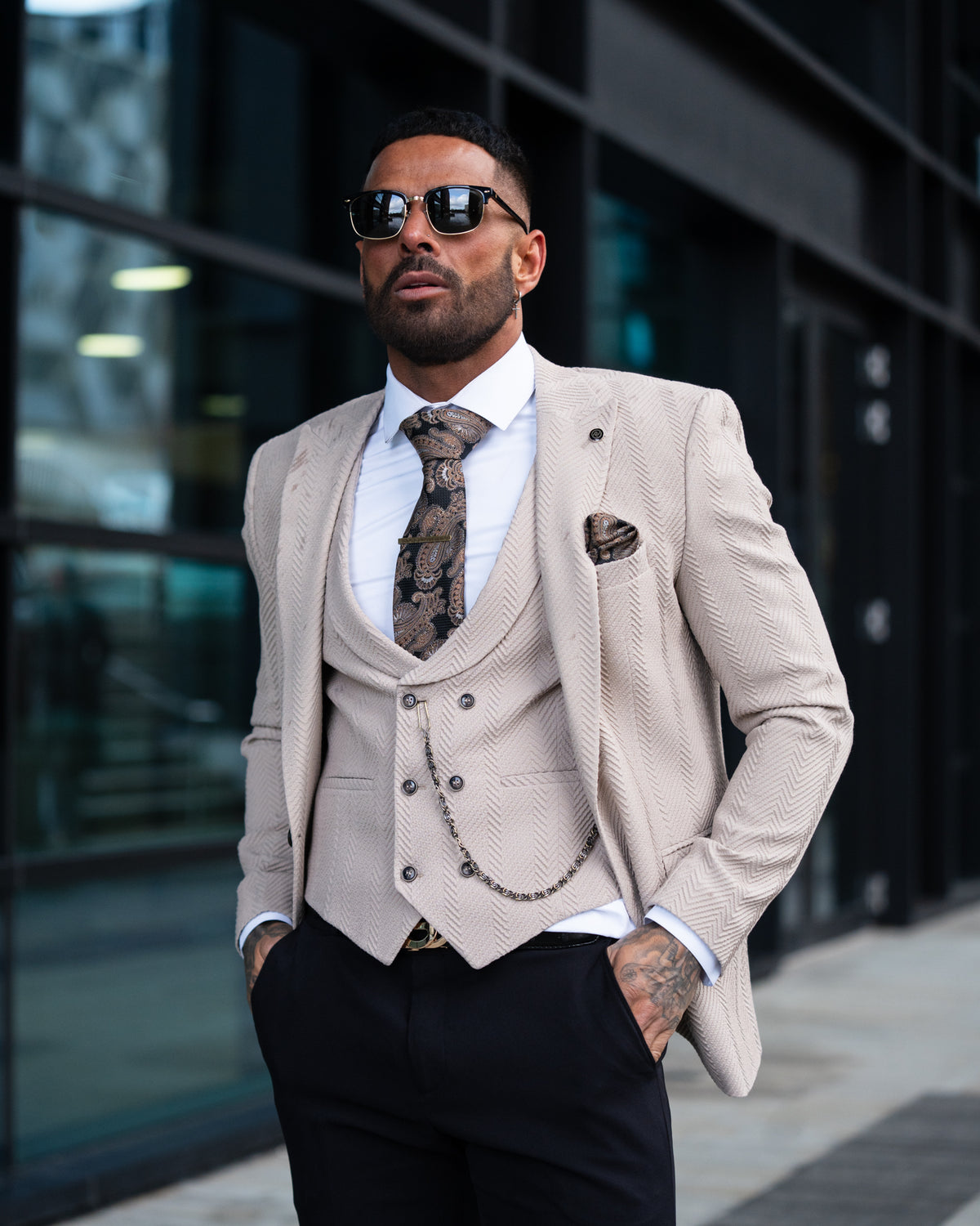 Milligan - Beige 3 Piece Suit