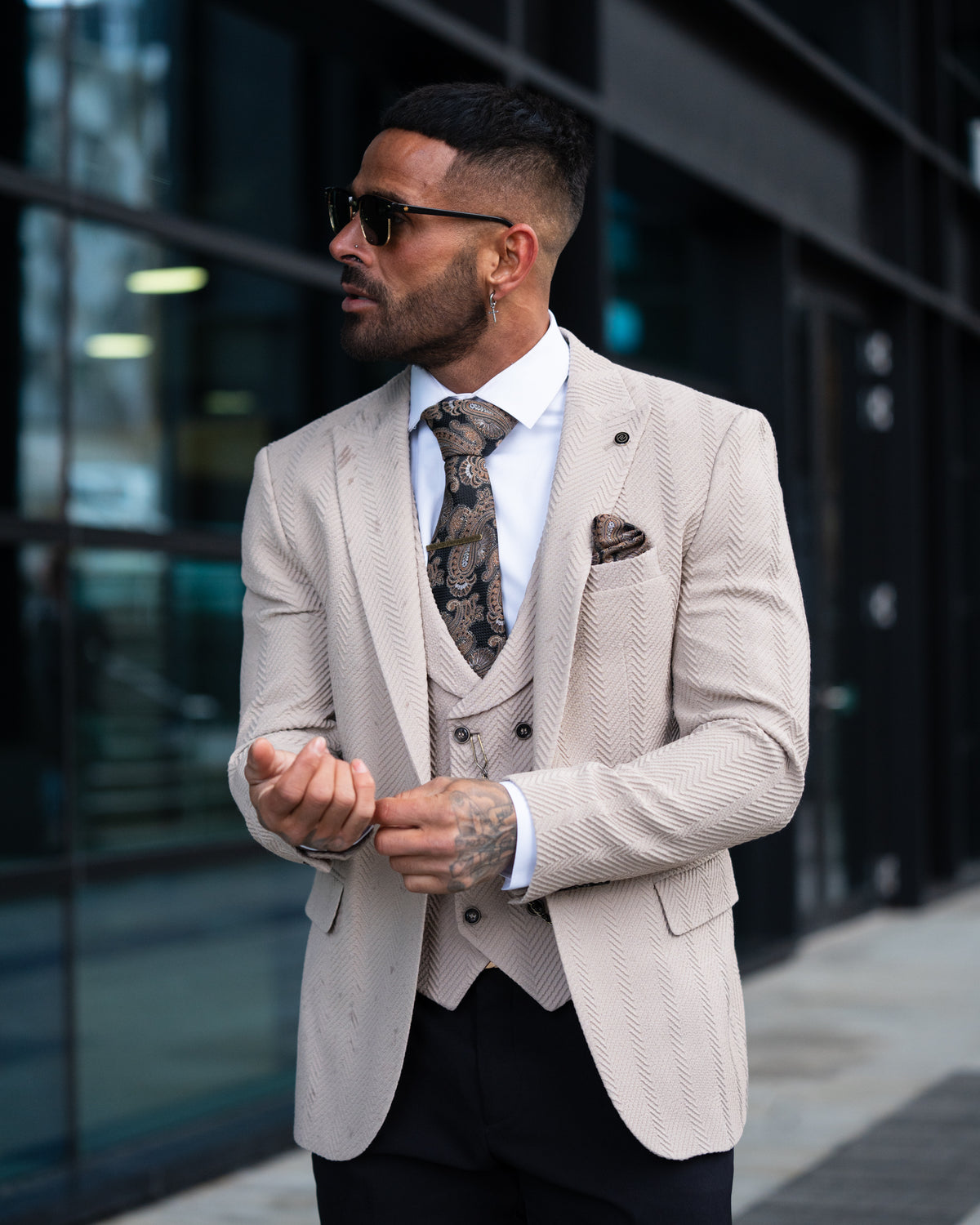 Milligan - Beige 3 Piece Suit