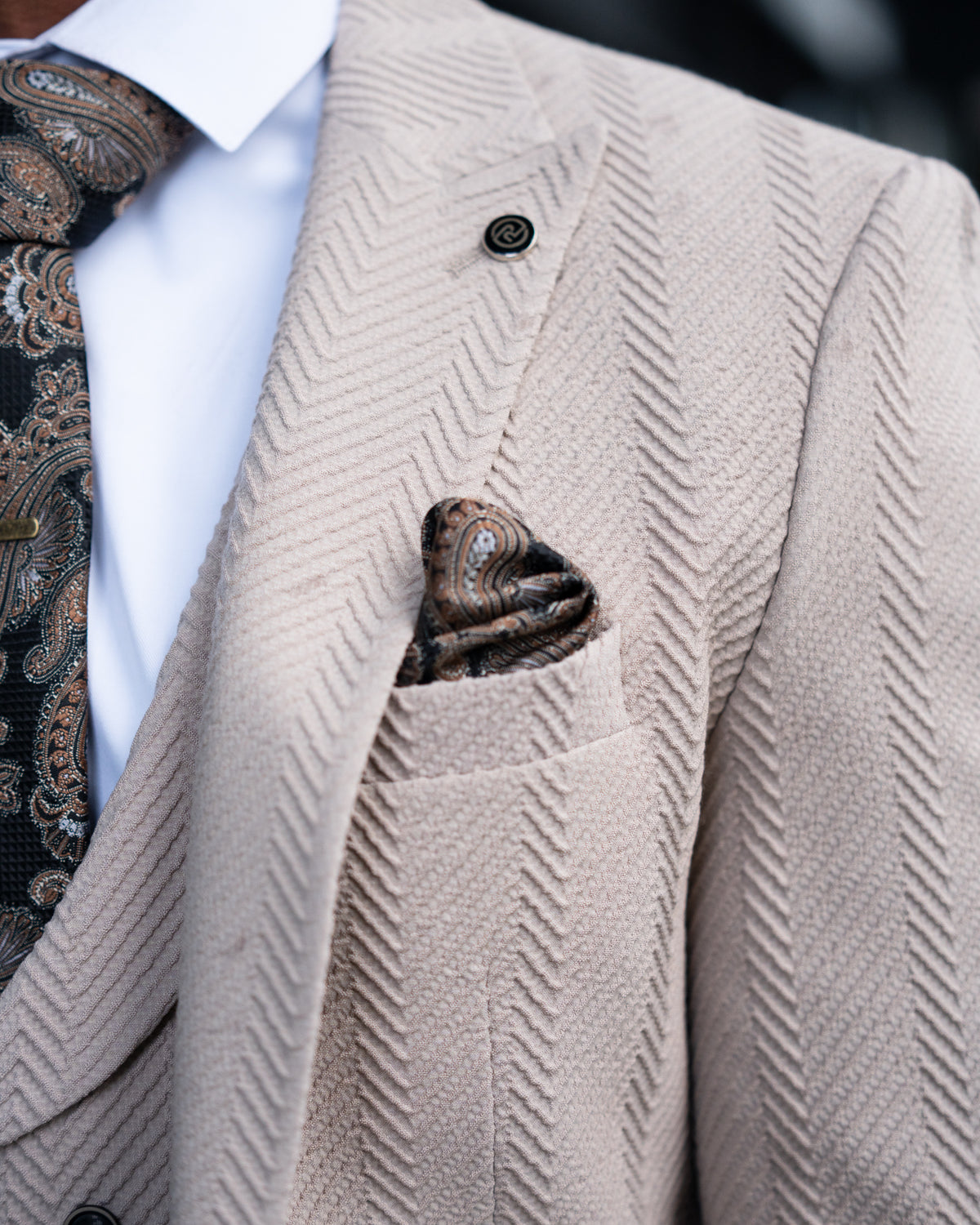 Milligan - Beige 3 Piece Suit