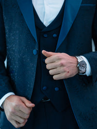 Ermanno - Blue/Navy Tuxedo & Bow Tie
