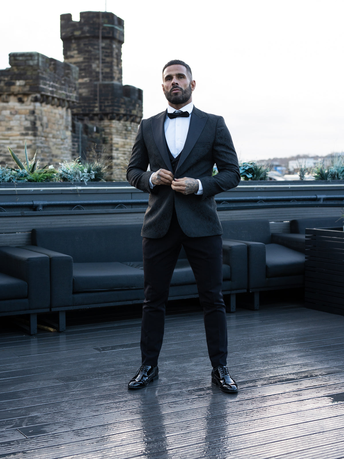 Bosco - Black/Black Tuxedo & Bow Tie
