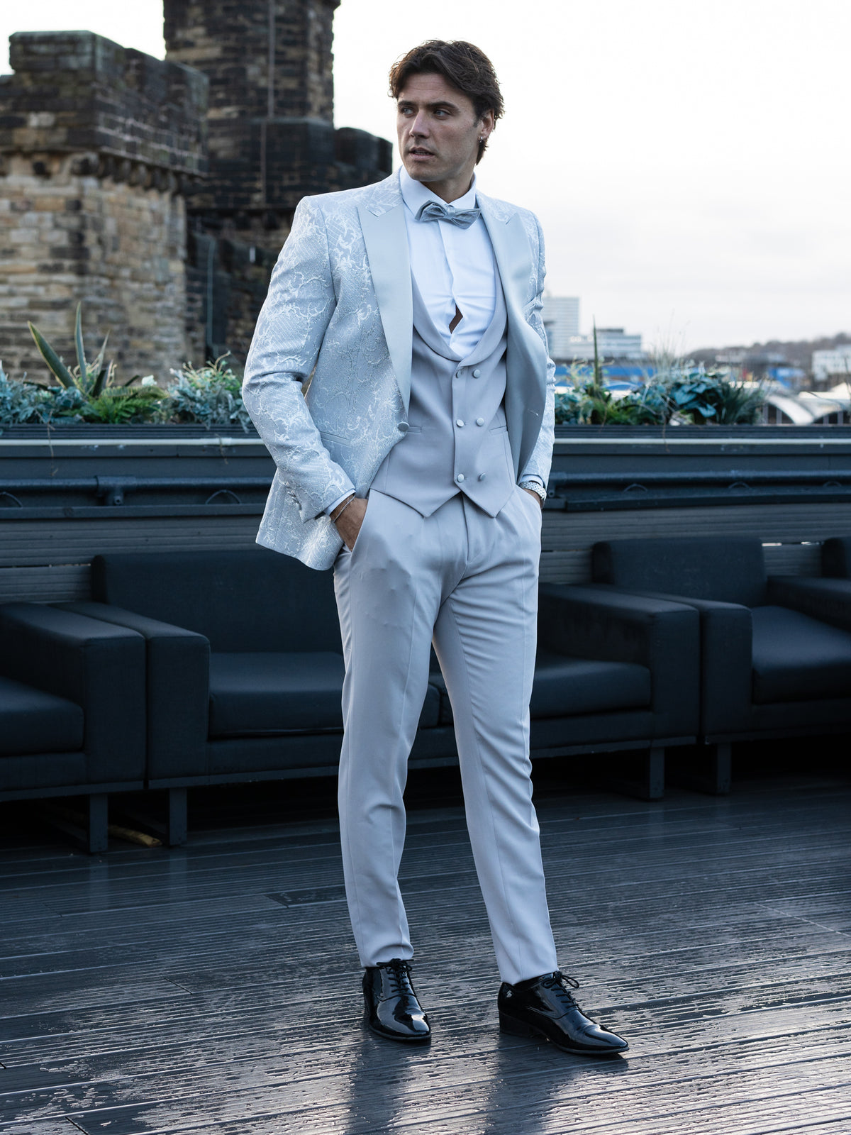 Cosmo - Grey/Silver Tuxedo & Bow Tie