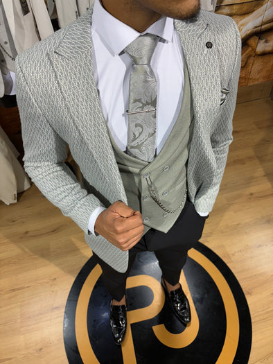 Helsinki - Grey/Sage 3 Piece Suit