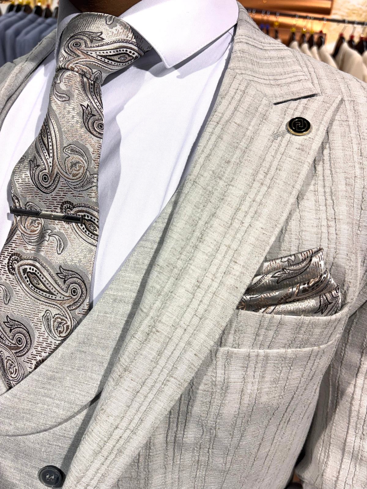 Oakland - Concrete Grey/Brown Fleck 3 Piece Suit