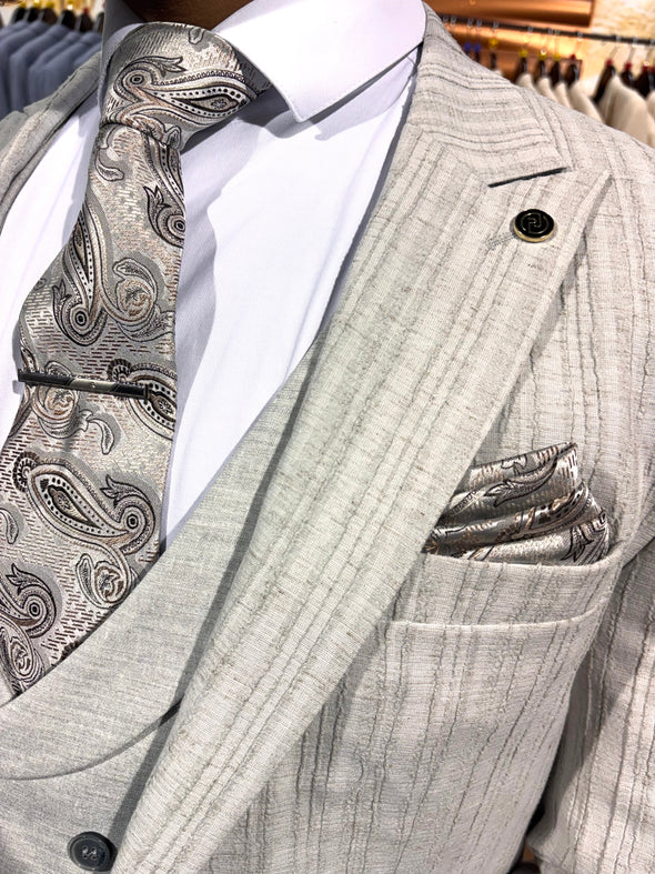 Oakland - Concrete Grey/Brown Fleck 3 Piece Suit