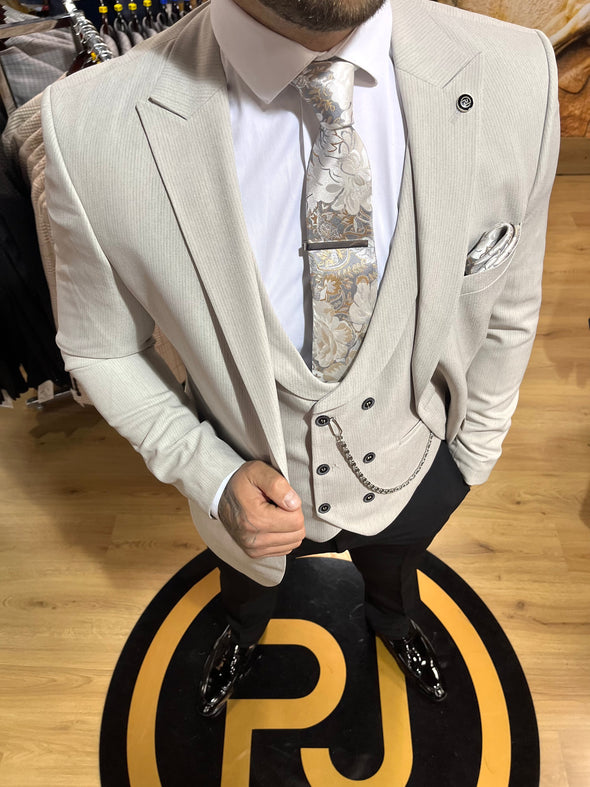 Brando - Stone 3 Piece Suit