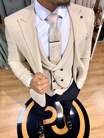 Volkov - Light Beige 3 Piece Suit