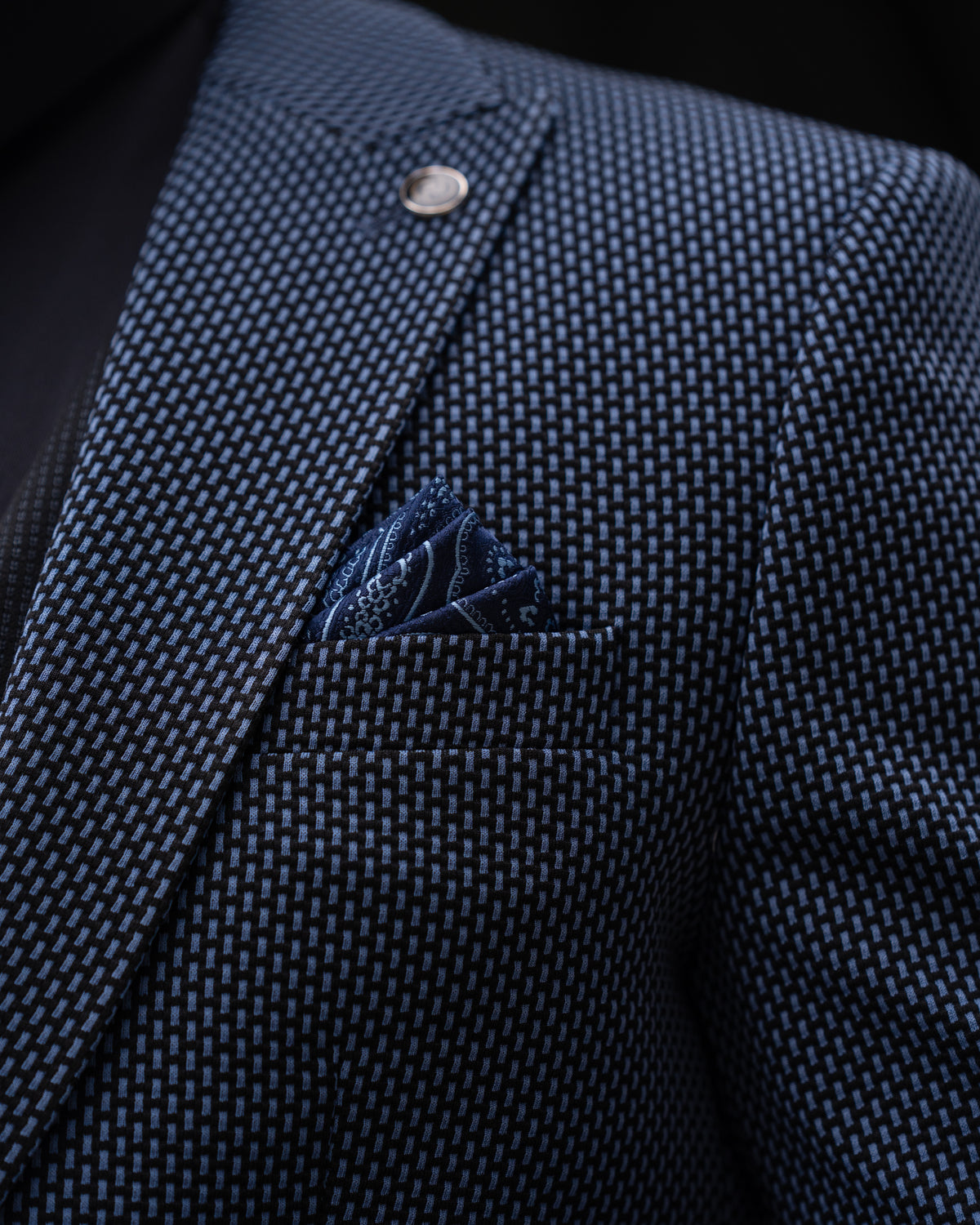 Azriel - Blue/Black 3 Piece Suit
