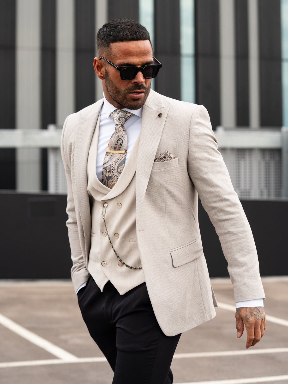 Ashbourne - Grey/Beige 3 Piece Suit