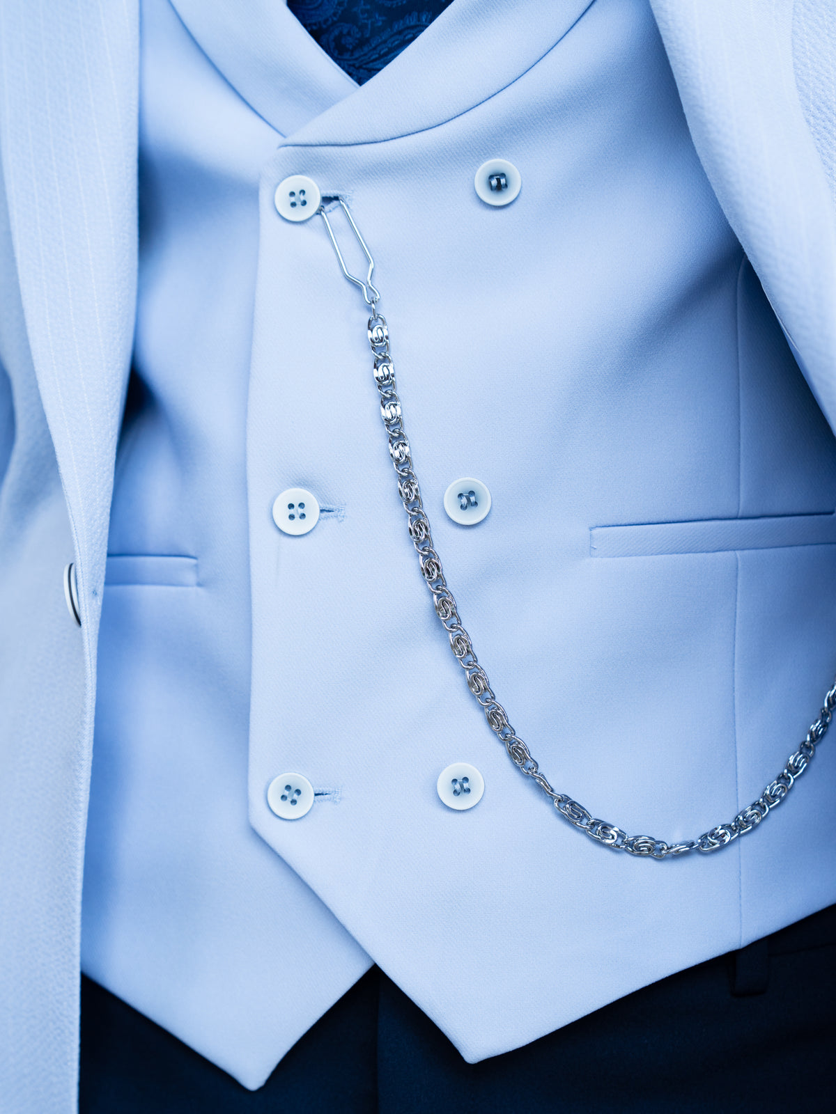 Moralis - Baby Blue 3 Piece Suit