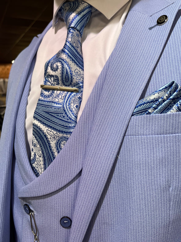 Miami - Blue 3 Piece Suit