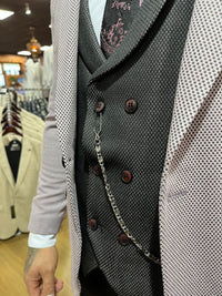 Tatum - Pink/Black 3 Piece Suit