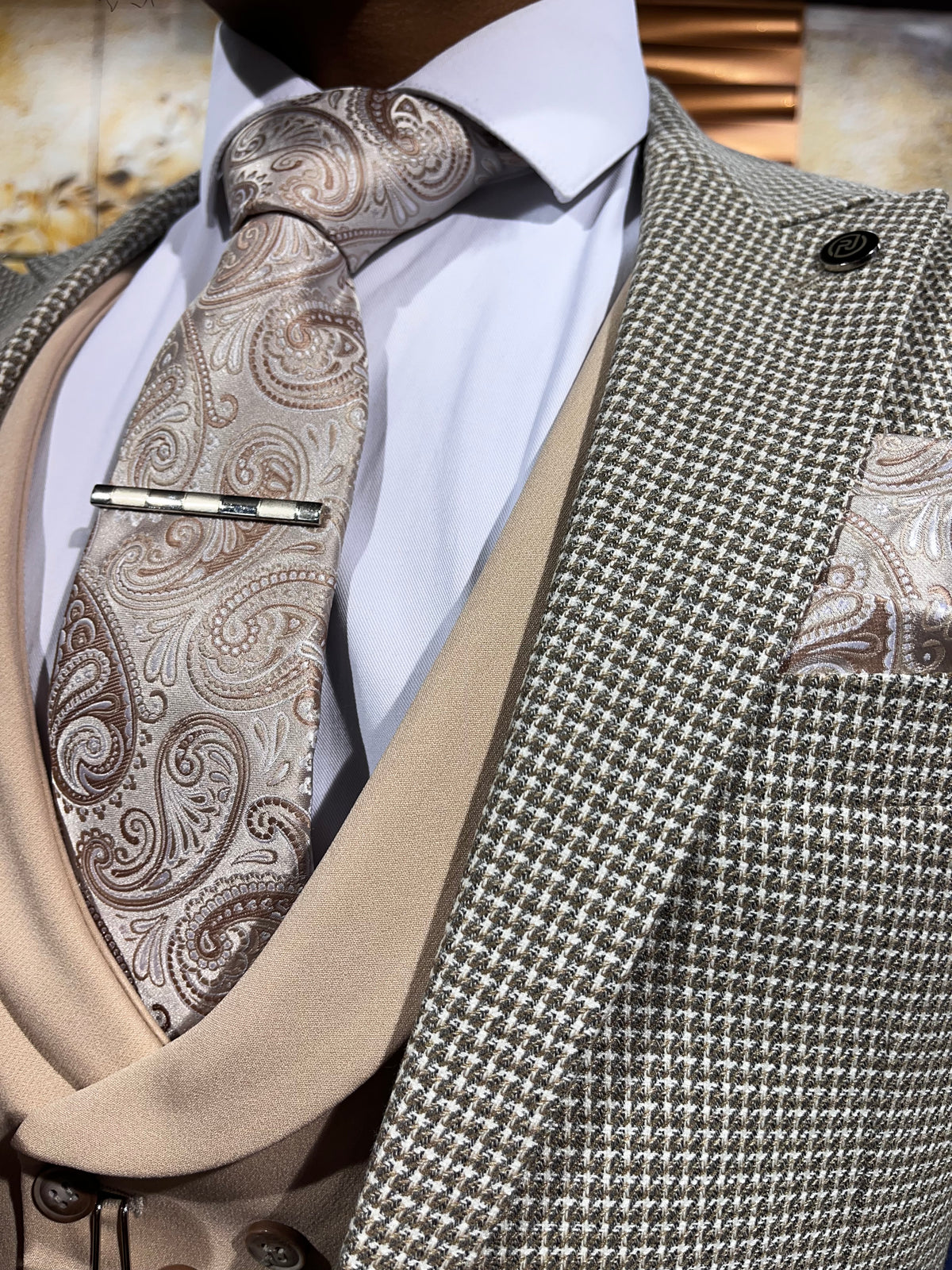 Berlin -  Beige/Cream 3 Piece Suit