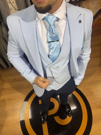 Moralis - Baby Blue 3 Piece Suit