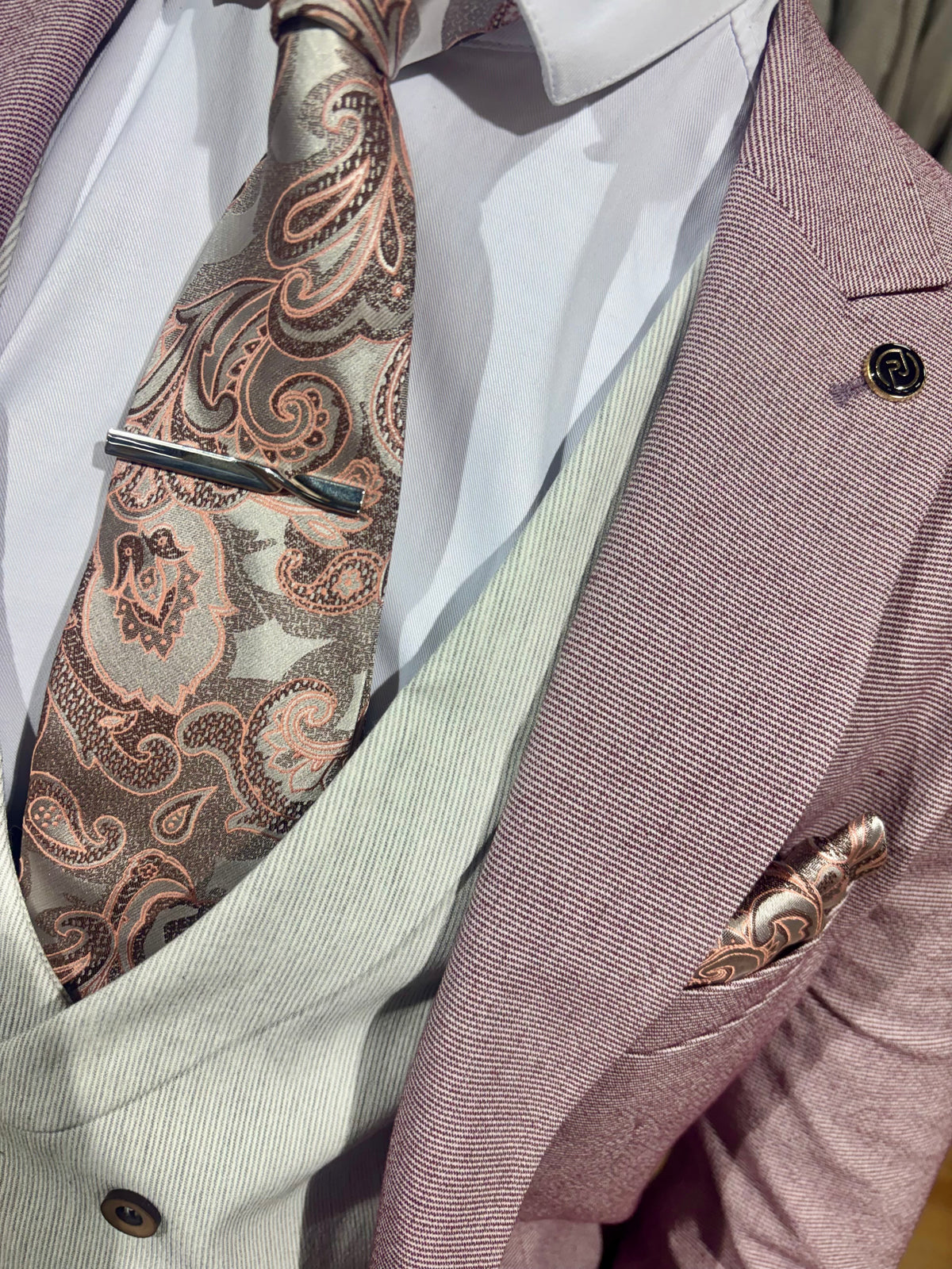Stark - Light Maroon 3 Piece Suit