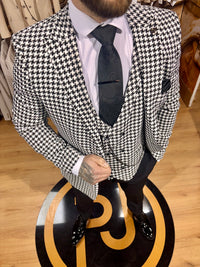 Victor - Black/White 3 Piece Suit