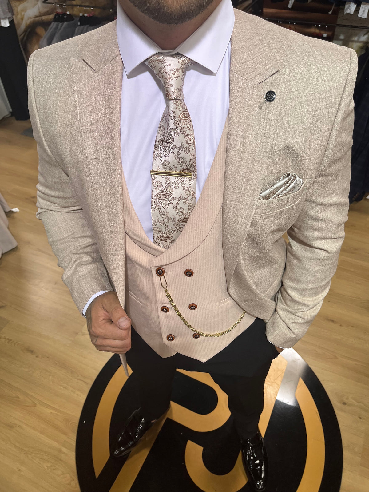 Arizona - Beige 3 Piece Suit
