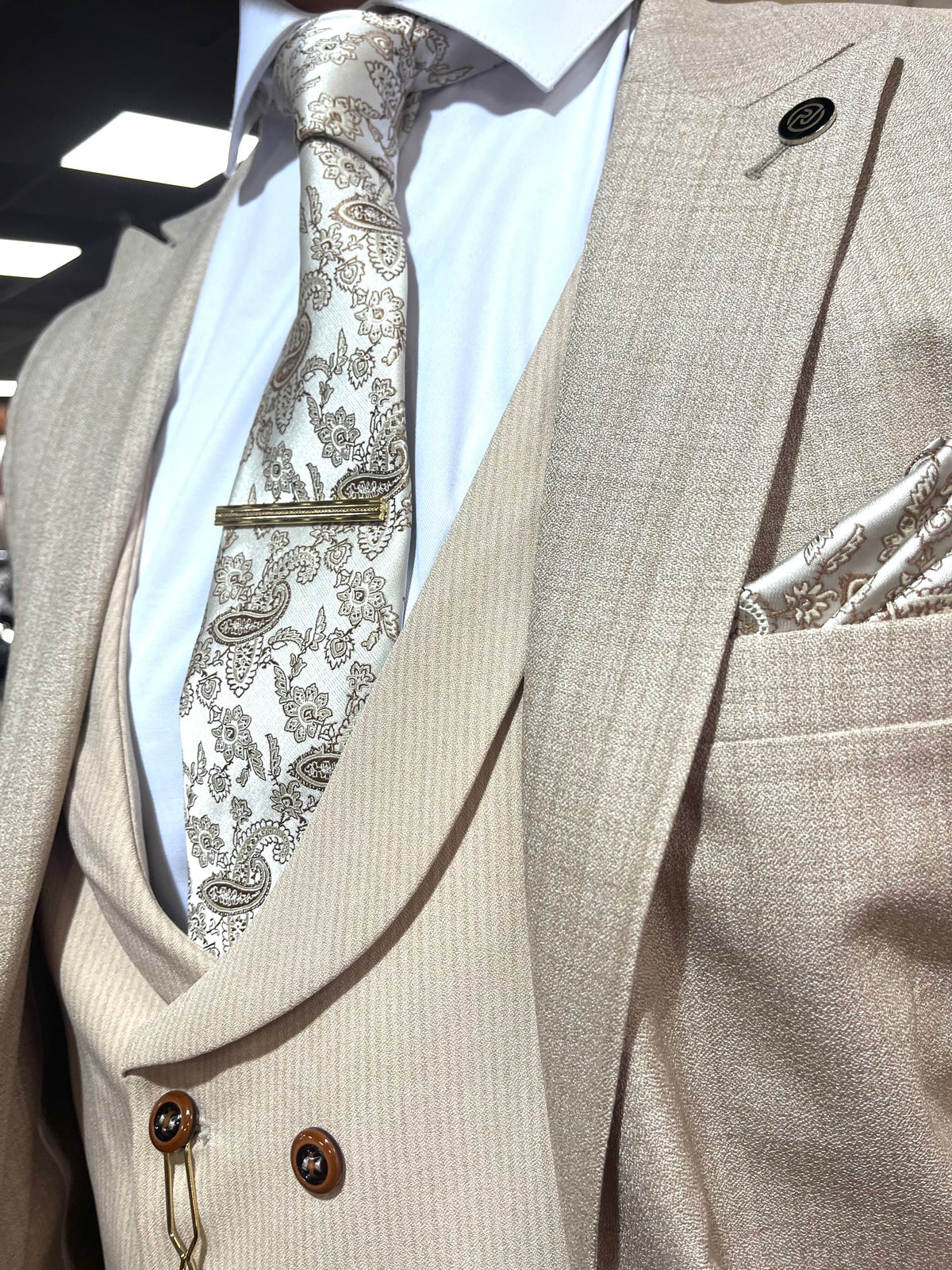 Arizona - Beige 3 Piece Suit