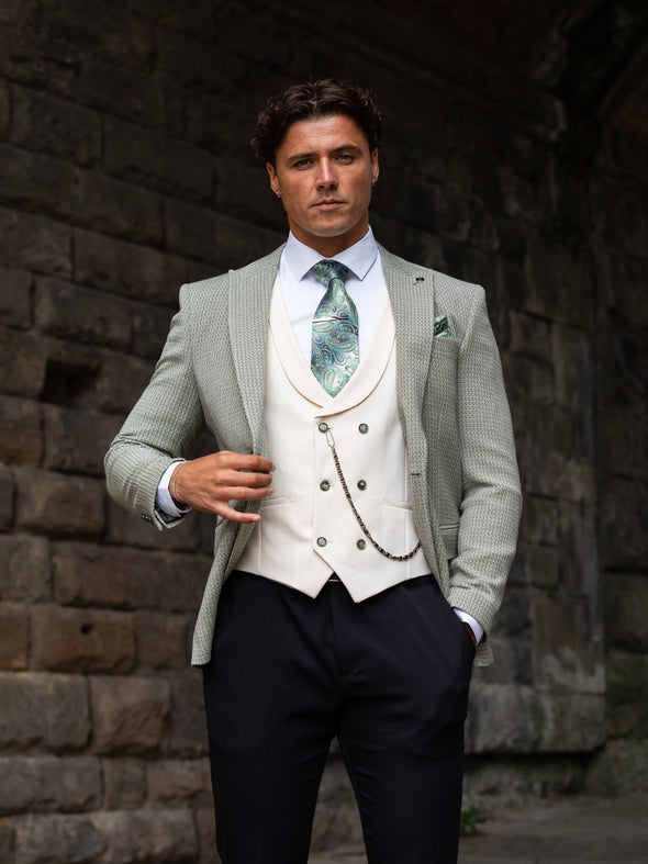 Dorado - Moss Green/Cream 3 Piece Suit