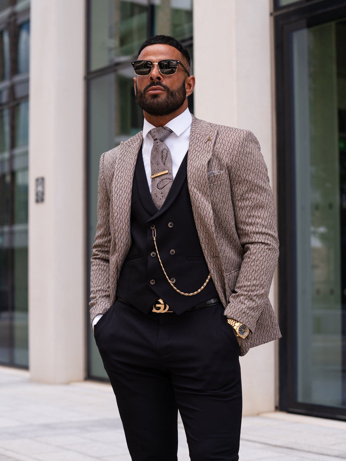 Armando - Brown/Black 3 Piece Suit